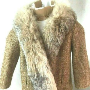 Vintage 1960s 70s GoGo Coat Jacket Genuine Fur